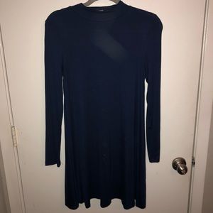 Stretchy Navy Long Sleeve Dress